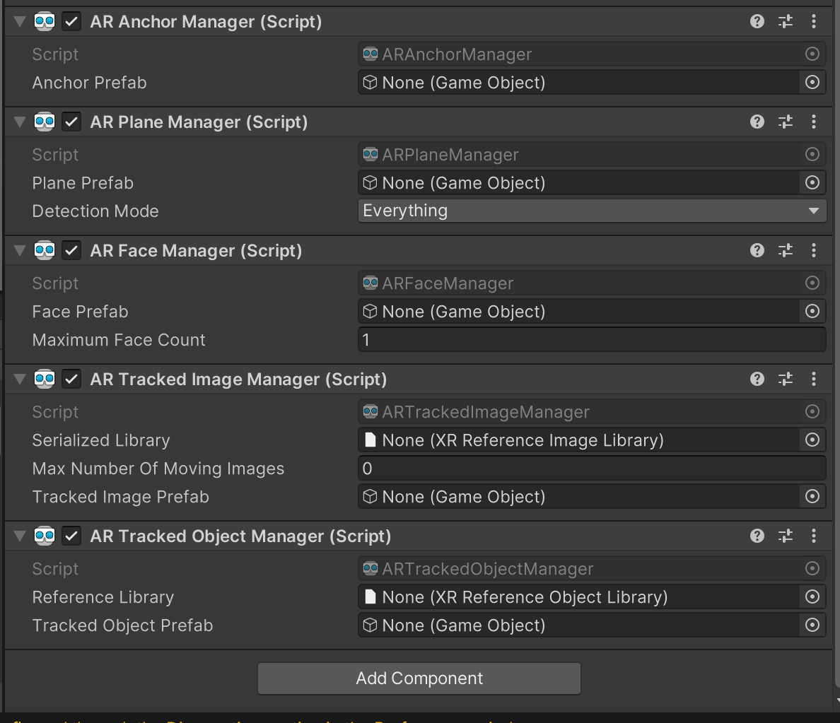 What are AR trackables in Unity AR?