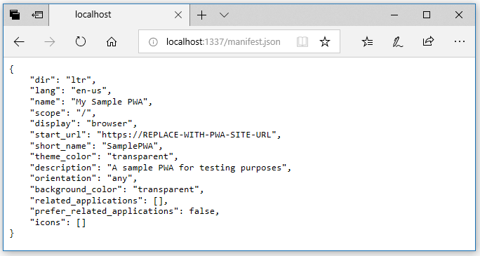 From Microsoft's PWA documentation