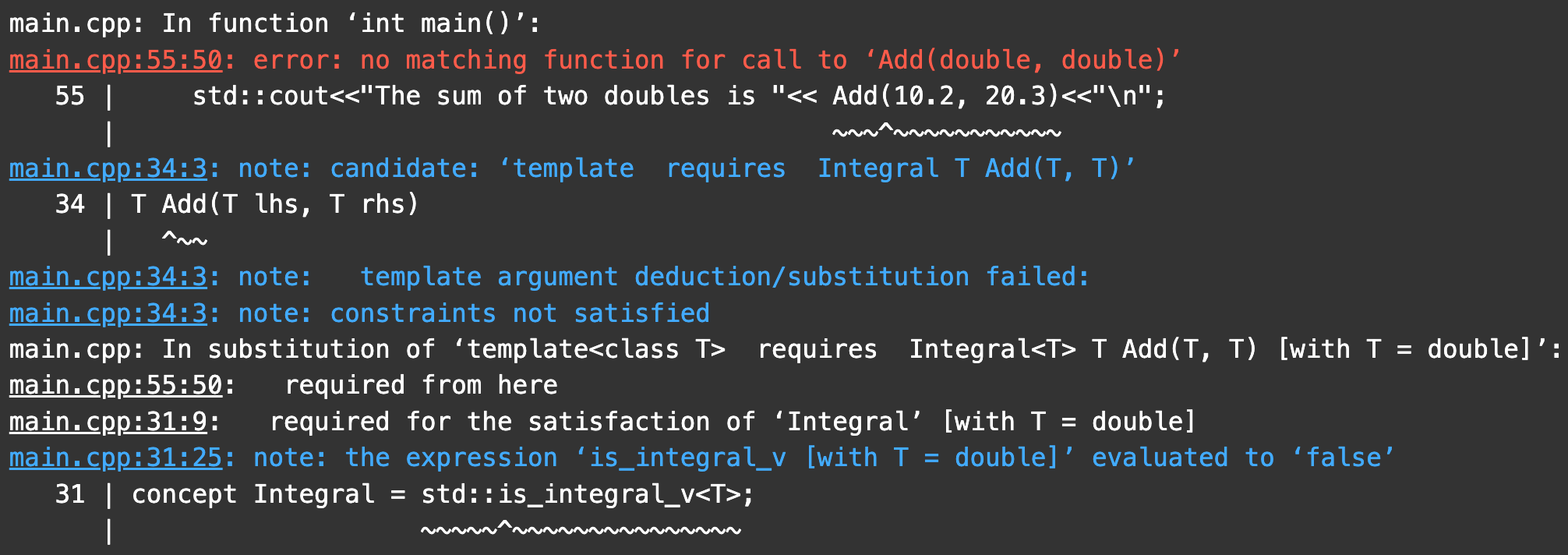 Compile-time error when a float or double is being added using the Add function