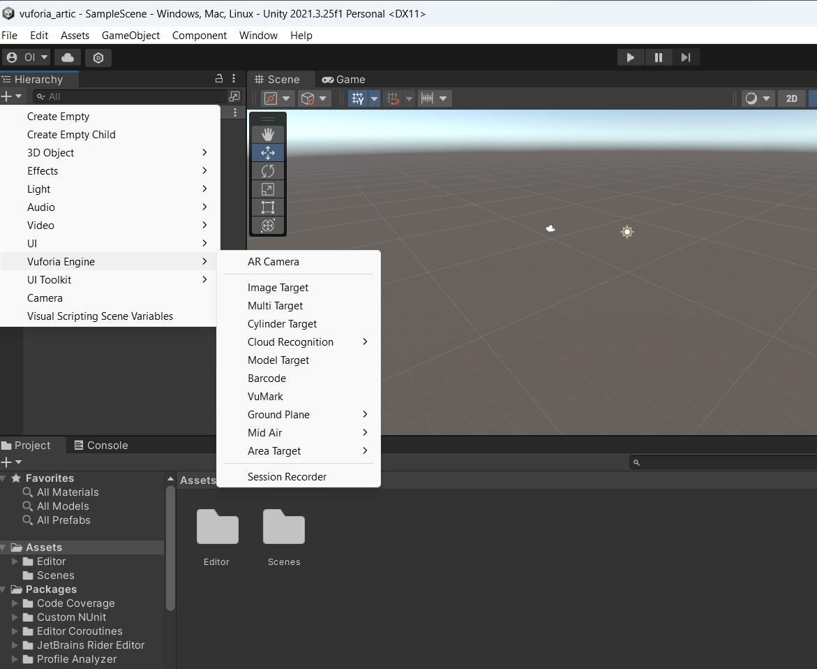 Unity Project: Vuforia already imported in Unity