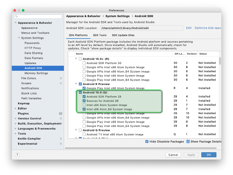 setup android sdk