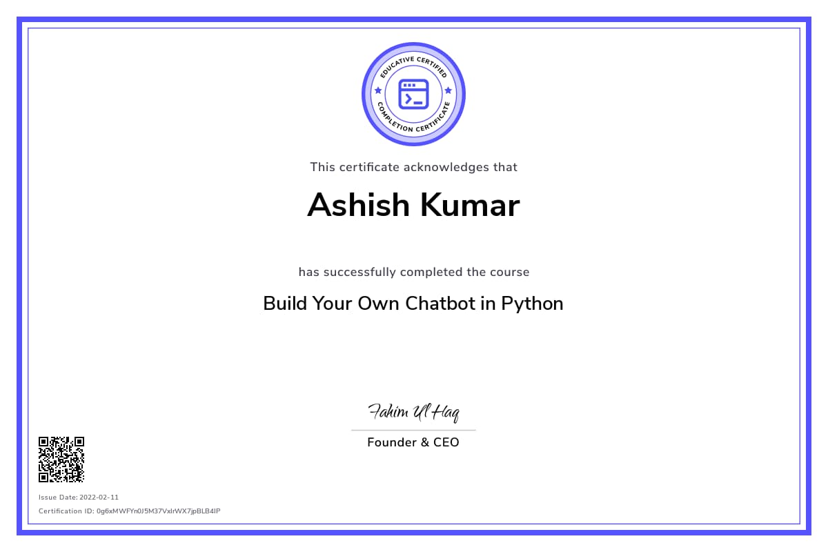 Personalized Path Certificate