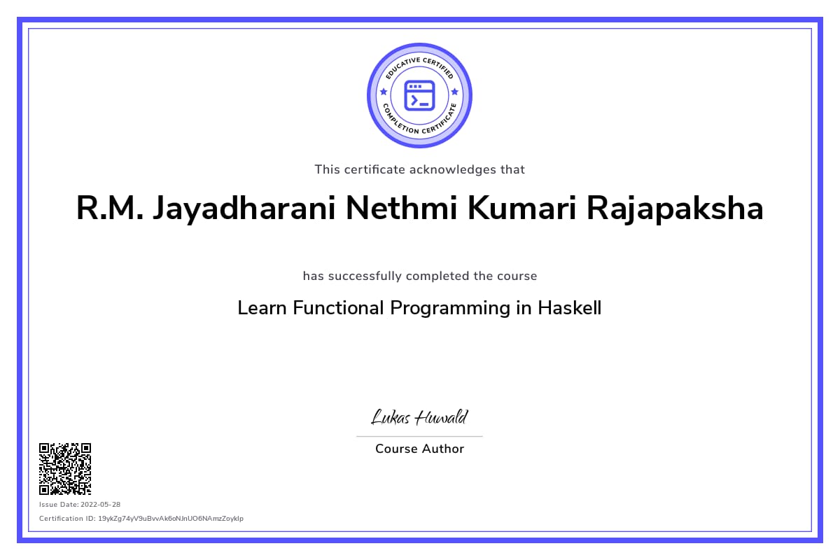 Personalized Path Certificate