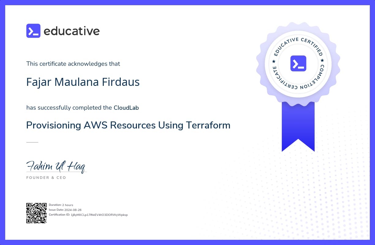 Cloud Lab Certificate