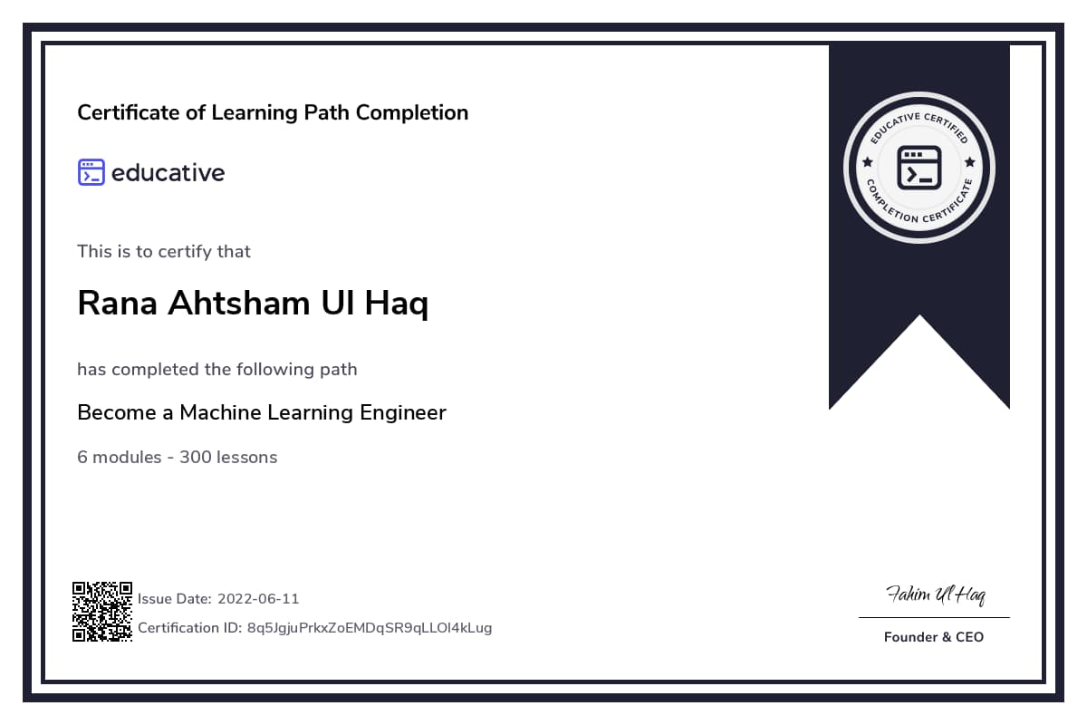 Personalized Path Certificate