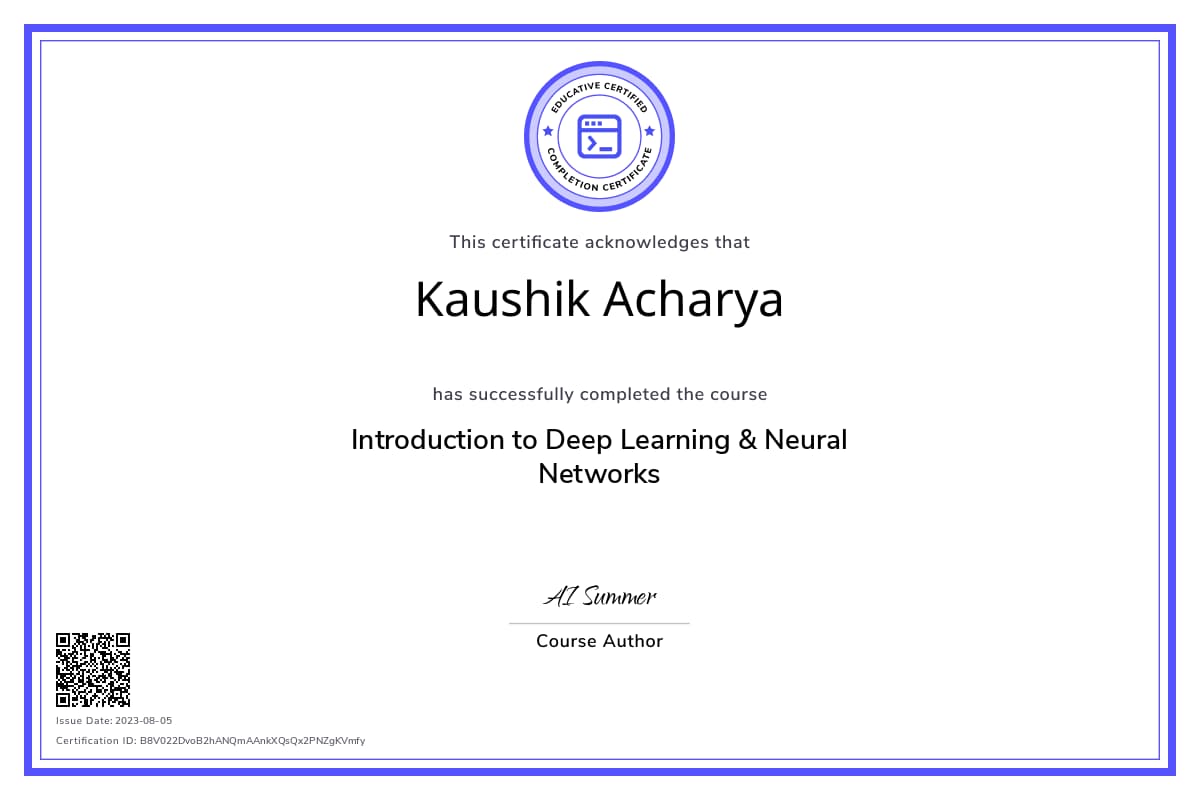 Course Certificate