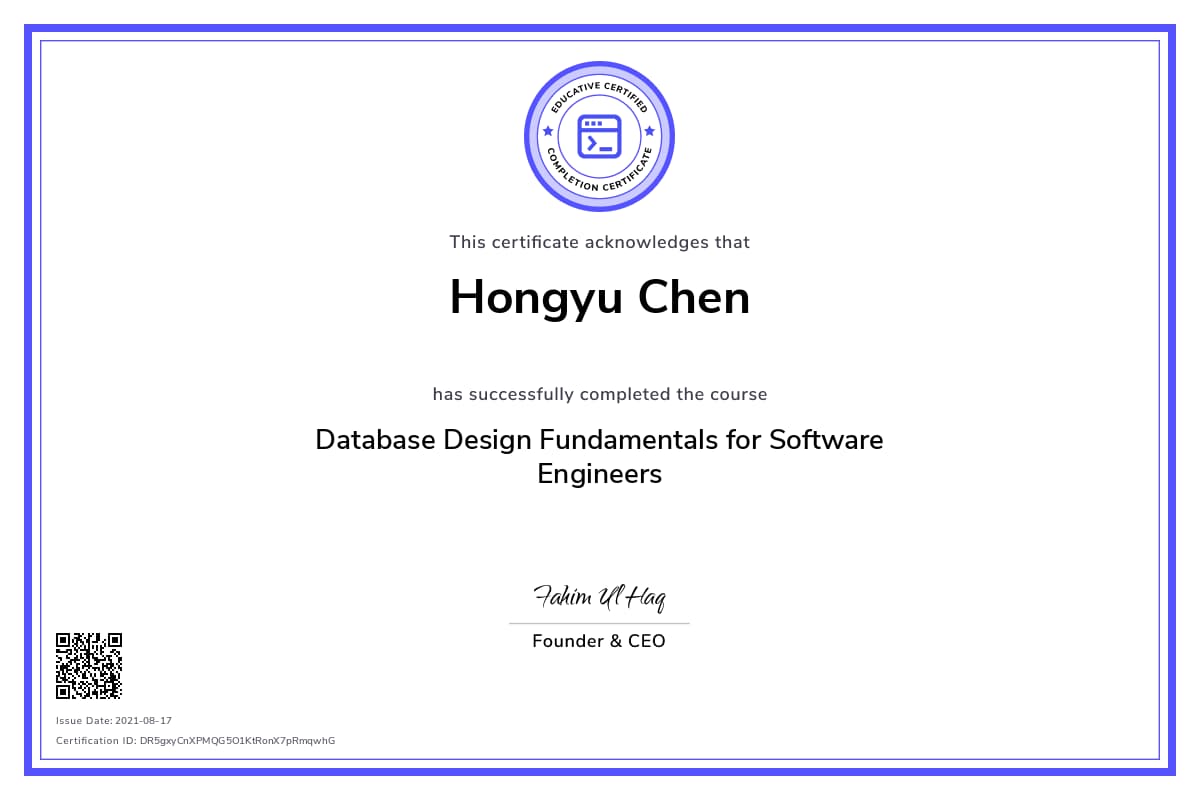 Personalized Path Certificate