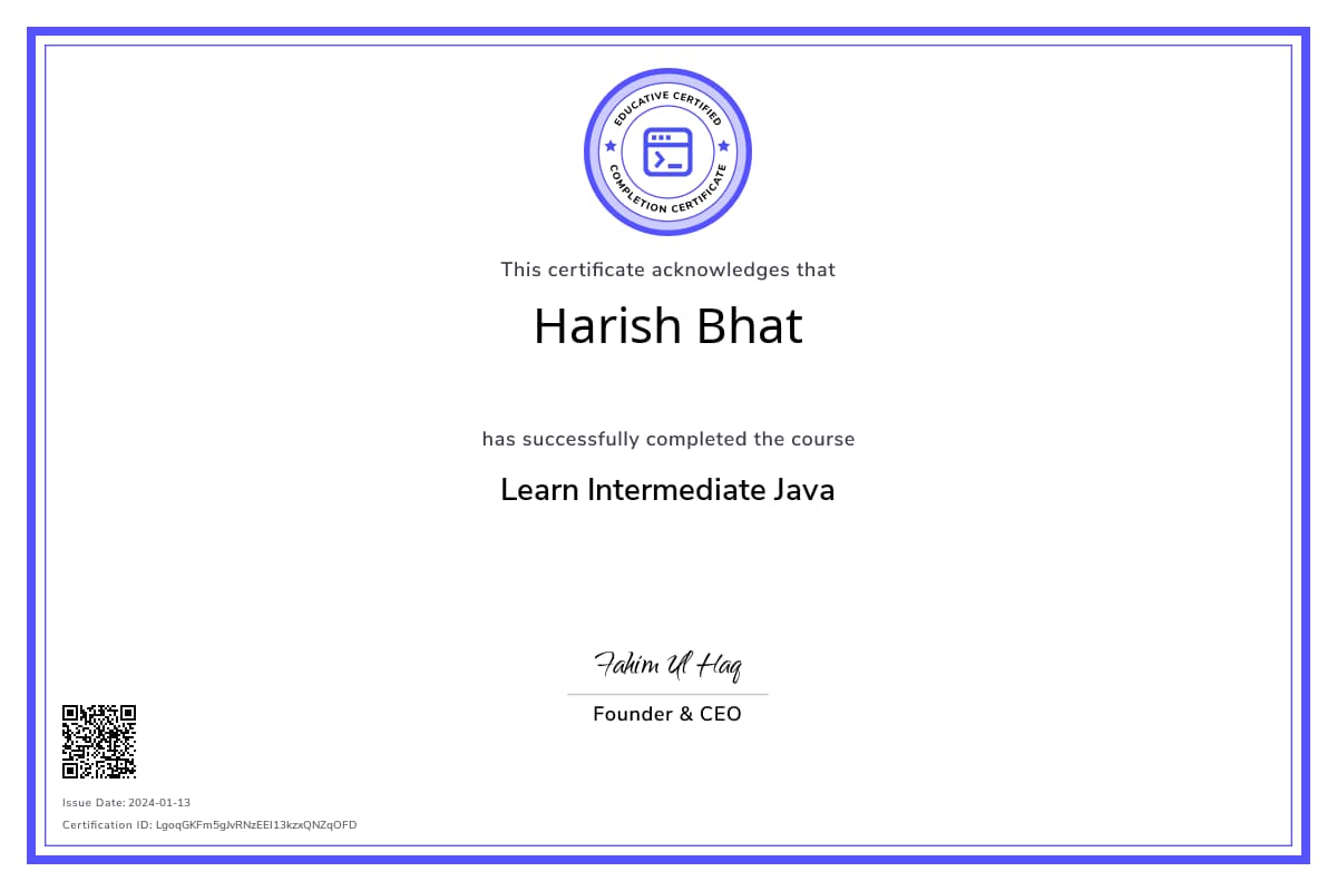 Course Certificate