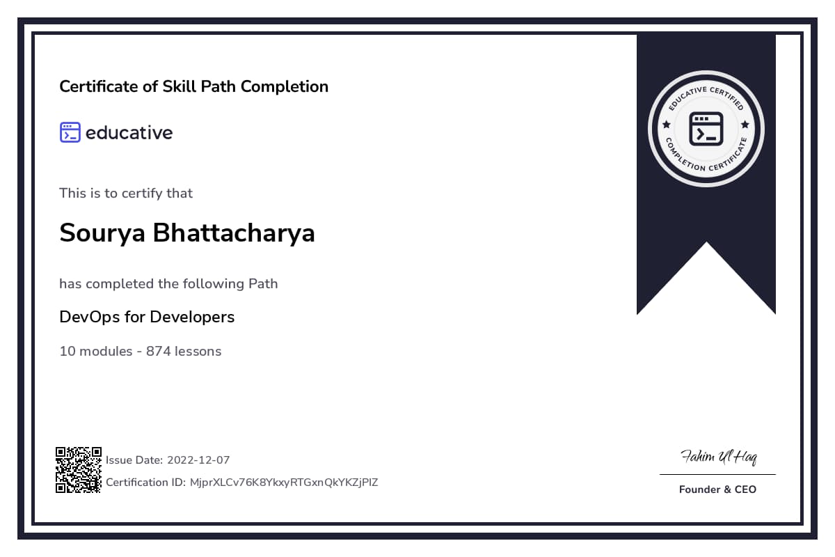 Personalized Path Certificate