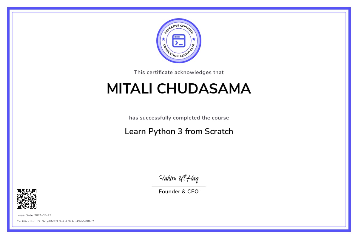 Personalized Path Certificate