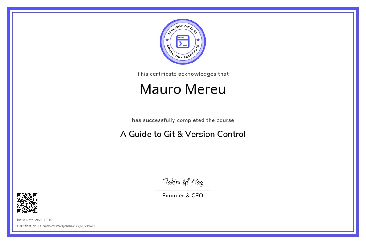 Course Certificate