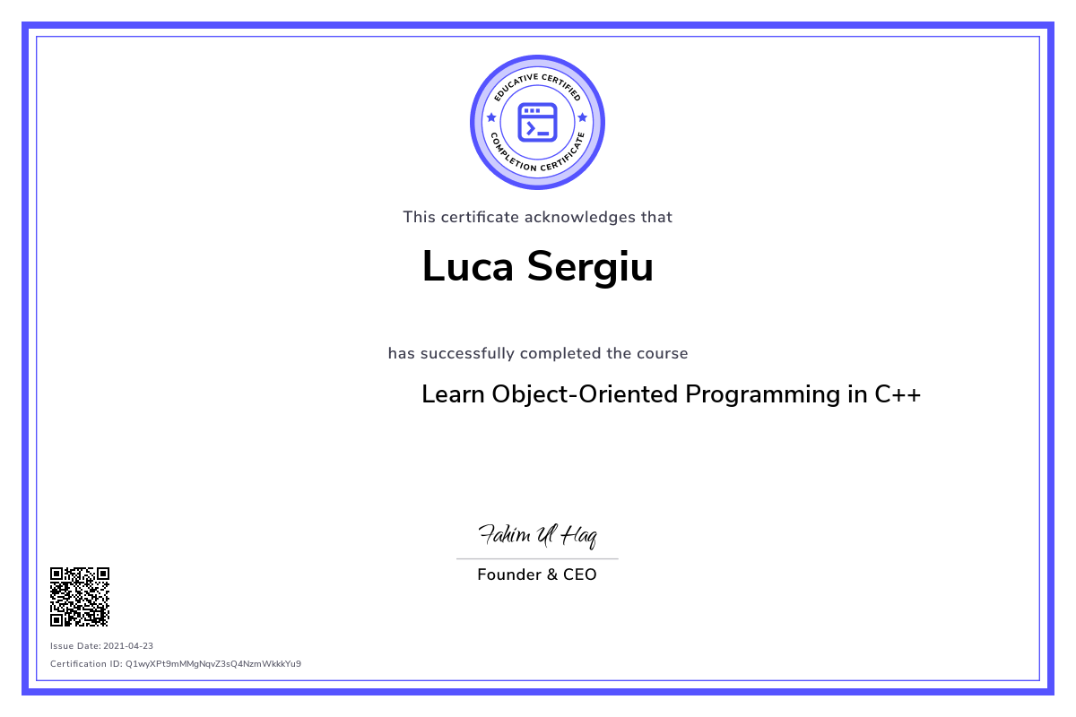 Personalized Path Certificate