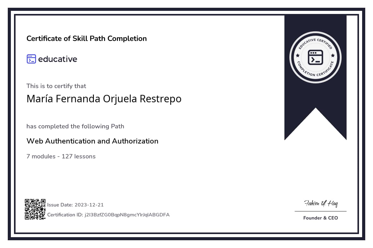 Path Certificate