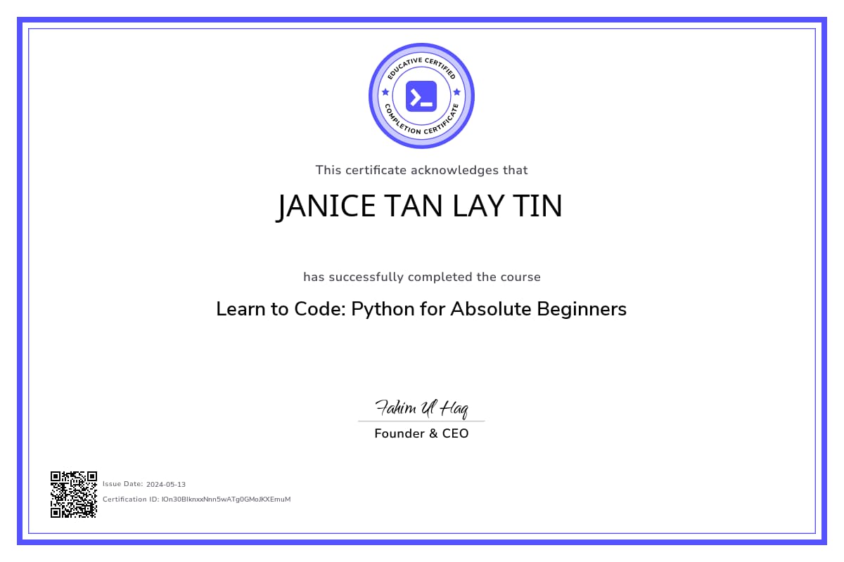 Course Certificate